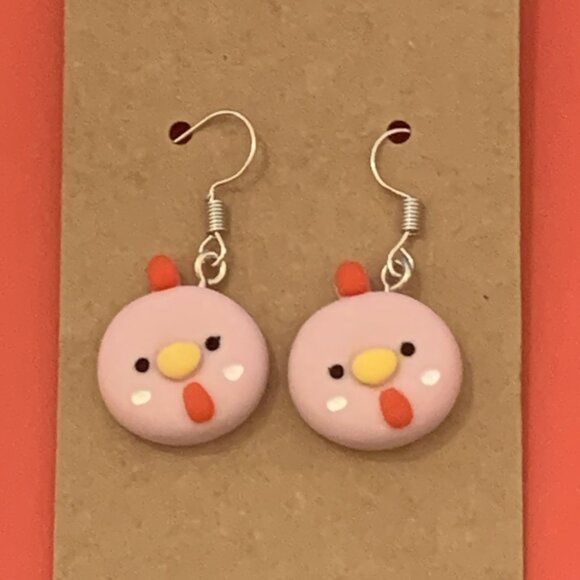 Chicken Earring, Hen Earring, Rooster Earring, Bird Earring, Gift Idea, Chicken - Picture 4 of 5